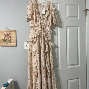 Storia Floral Ruffle Maxi Dress – Size Small – NWT